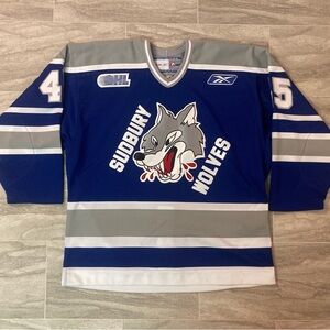 2000s Sudbury Wolves Game Worn Used Hockey Jersey #45 NNOB OHL Ontario MIC Sz 54